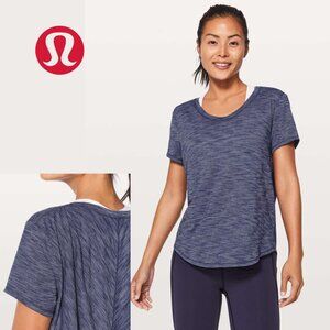 Lululemon Meant To Move Tee Heathered Hero Blue